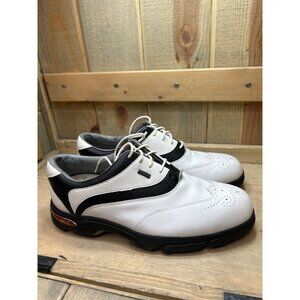 US9 Etonic Goretex G Sok Goodyear White/Black Leather Athletic Golf Shoes